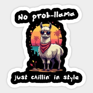 No Prob-Llama: Embracing Chill Vibes Sticker